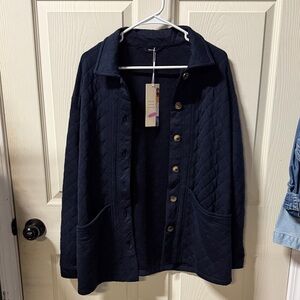 Navy quilted jacket